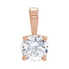 14K Rose 4 mm Natural White Sapphire Pendant
