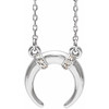 Sterling Silver Diamond Necklace 0.03 Carat, 16-18 Inch - $171