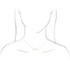 14 Karat Rose Gold Natural Diamond French to Set Bar Necklace 1/8 CTW, 18 Inch - $963
