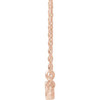 14 Karat Rose Gold Natural Diamond French to Set Bar Necklace 1/8 CTW, 16 Inch - $926