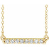 14 Karat Yellow Gold Natural Diamond French to Set Bar Necklace 1/8 CTW, 16 Inch - $917