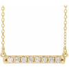 14 Karat Yellow Gold Natural Diamond French to Set Bar Necklace 1/4 CTW, 18 Inch - $1,105
