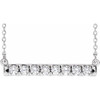 14 Karat White Gold Natural Diamond French to Set Bar Necklace 1/2 CTW, 18 Inch - $1,512