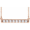 14 Karat Rose Gold Natural Diamond French to Set Bar Necklace 1/2 CTW, 16 Inch - $1,470