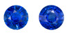 Very Fine 2.87 Carat Matched Pair Blue Sapphire Earring Stones, Round, 6.8 mm