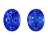 4.60 Ct. Pair of Purple Blue Color Tanzanite Stones, Oval Shape, 9 x 7 mm