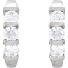 14 KT White Gold 1 Carat Total Weight Diamond J-Hoop Earrings