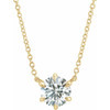 14K Yellow 1/4 CT Natural Diamond Solitaire 18" Necklace  