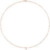 14K Rose .07 CT Natural Diamond Micro Bezel-Set 16" Necklace