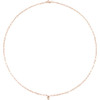 14K Rose 1/10 CT Natural Diamond Micro Bezel-Set 16" Necklace