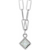 14 Karat White Gold Natural Diamond Micro Bezel to Set Necklace 1/6 CT, 16 Inch - $1,345