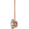 14 Karat Rose Gold Natural Diamond Solitaire Necklace 1/4 CT, 16 Inch - $1,026
