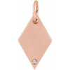 14K Rose .005 CT Natural Diamond Rhombus Pendant