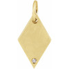 14K Yellow .005 CT Natural Diamond Rhombus Pendant