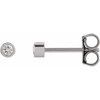 14K White .03 CT Natural Diamond Micro Bezel Single Stud Earring