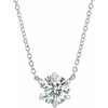 Sterling Silver Natural Diamond Solitaire Necklace 1/2 CT, 18 Inch - $1,569