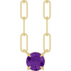 14K Yellow Natural Amethyst 18" Necklace