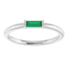 Platinum Lab-Grown Emerald Stackable Ring