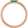 14K Rose Lab-Grown Emerald Stackable Ring