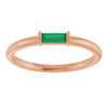 14K Rose Lab-Grown Emerald Stackable Ring
