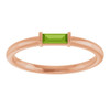 14K Rose Natural Peridot Stackable Ring