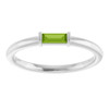Platinum Natural Peridot Stackable Ring