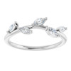 14K White 1/3 CTW Lab Grown Diamond Leaf Ring