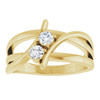 14K Yellow 1/4 CTW Lab-Grown Diamond Two-Stone Ring