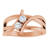 14K Rose 1/4 CTW Lab-Grown Diamond Two-Stone Ring