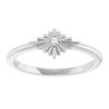 14K White .015 CT Natural Diamond Star Ring