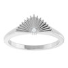 14K White .015 CT Natural Diamond Fan Ring
