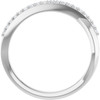 14K White 1/8 CTW Natural Diamond Criss Cross Ring