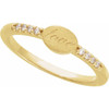 14K Yellow .07 CTW Natural Diamond Engravable Signet Ring