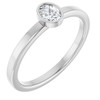Platinum 1/5 CT Natural Diamond Solitaire Bezel-Set Ring