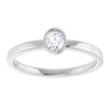Sterling Silver 1/5 CT Natural Diamond Solitaire Bezel-Set Ring