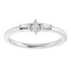 Platinum 1/6 CTW Natural Diamond Semi-Set Stackable Ring