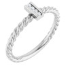 Sterling Silver .03 CTW Natural Diamond Rope Ring