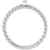 Sterling Silver .03 CTW Natural Diamond Rope Ring