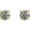14K Yellow 6 mm Natural Moss Agate Earrings