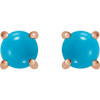 14K Rose 5 mm Natural Turquoise Earrings