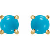 14K Yellow 6 mm Natural Turquoise Earrings
