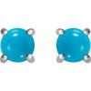 14K White 5 mm Natural Turquoise Earrings