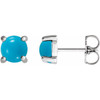 Platinum 5 mm Natural Turquoise Earrings