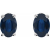 14K White Natural Blue Sapphire Earrings