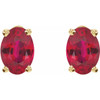 14K Yellow Lab-Grown Ruby Earrings