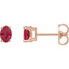 14K Rose Natural Ruby Earrings