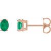 14K Rose Lab-Grown Emerald Earrings