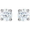 14K White 3/8 CTW Natural Diamond Lightweight Basket Earring Mounting