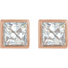 14K Rose 1/3 CTW Lab-Grown Diamond Bezel-Set Earrings