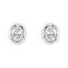 14K White 1/10 CTW Lab-Grown Diamond Bezel-Set Earrings
